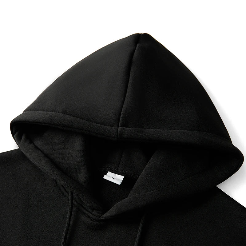 Men Solid Color Hoodie Waffle Kangaroo Pocket Long Sleeve Drop Shoulder Casual Sweatshirt